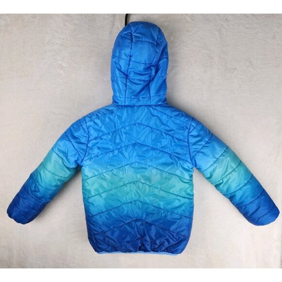 Eddie Bauer Blue Ombre Reversible Puffer Jacker Kids Medium Size 7/8 - Picture 6 of 16